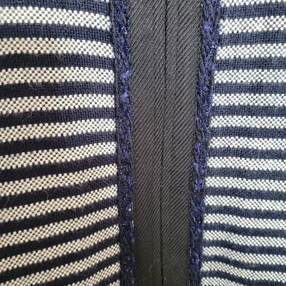 J. Crew Factory Tweed Stripe Crop Zip Up Blazer Jacket E0122 - Picture 3 of 9